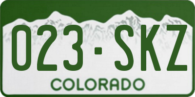 CO license plate 023SKZ