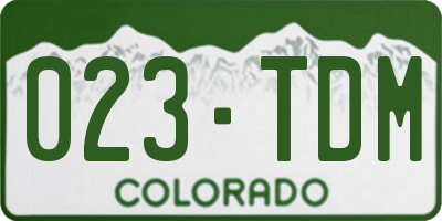 CO license plate 023TDM
