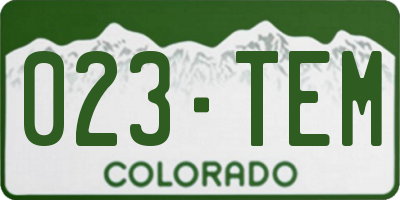 CO license plate 023TEM