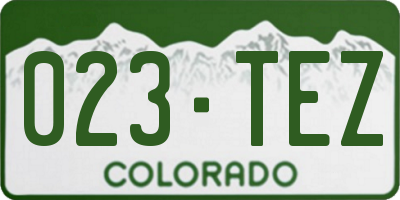 CO license plate 023TEZ