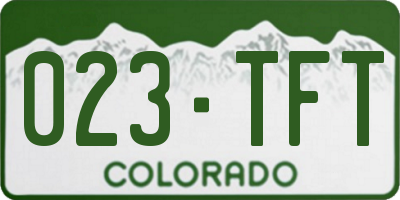 CO license plate 023TFT