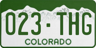 CO license plate 023THG