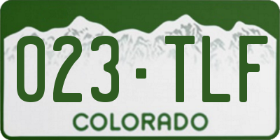 CO license plate 023TLF