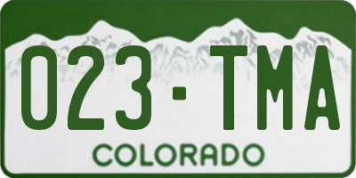 CO license plate 023TMA