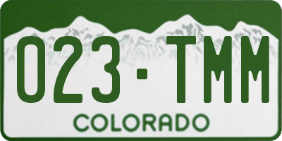 CO license plate 023TMM