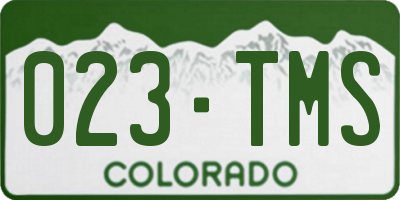 CO license plate 023TMS