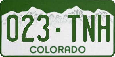 CO license plate 023TNH