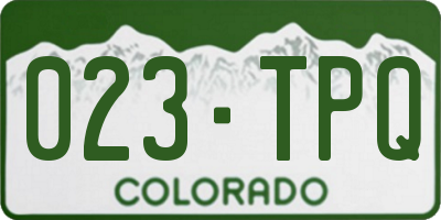 CO license plate 023TPQ