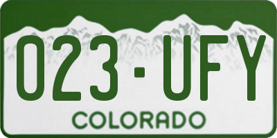 CO license plate 023UFY