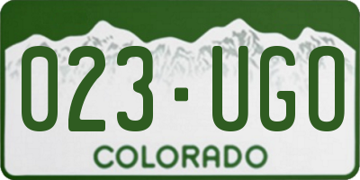 CO license plate 023UGO