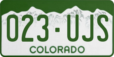 CO license plate 023UJS