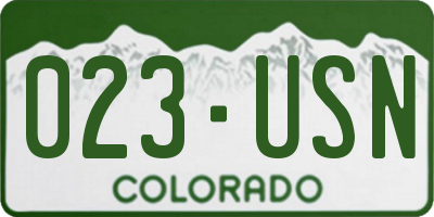CO license plate 023USN
