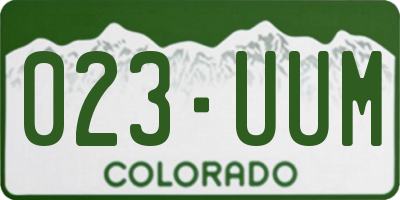 CO license plate 023UUM