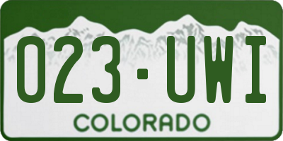 CO license plate 023UWI