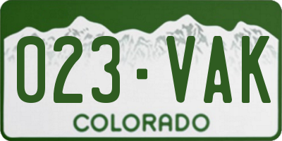 CO license plate 023VAK