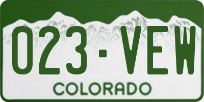 CO license plate 023VEW