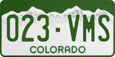 CO license plate 023VMS