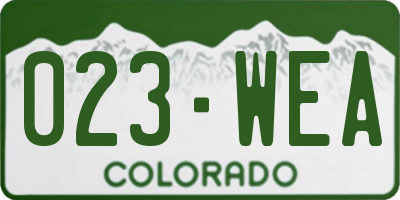 CO license plate 023WEA