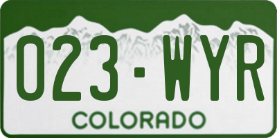 CO license plate 023WYR