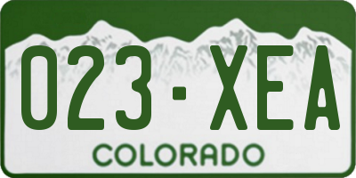 CO license plate 023XEA