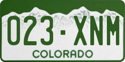 CO license plate 023XNM