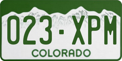 CO license plate 023XPM