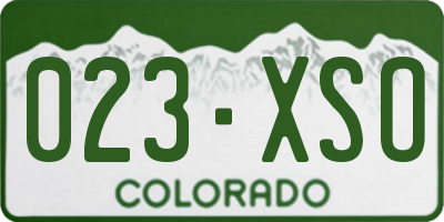 CO license plate 023XSO