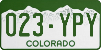 CO license plate 023YPY