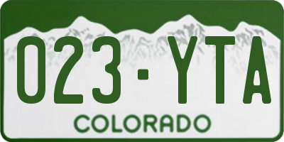 CO license plate 023YTA