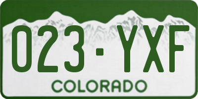 CO license plate 023YXF