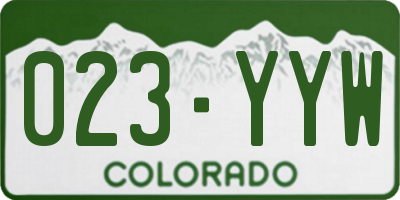 CO license plate 023YYW