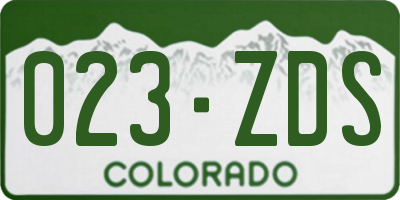CO license plate 023ZDS