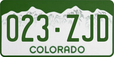 CO license plate 023ZJD