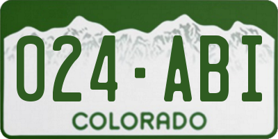 CO license plate 024ABI