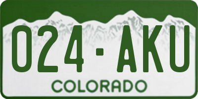 CO license plate 024AKU
