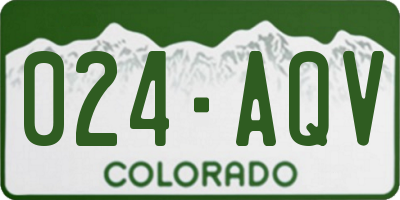 CO license plate 024AQV