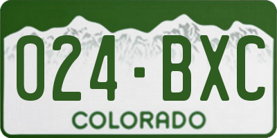 CO license plate 024BXC