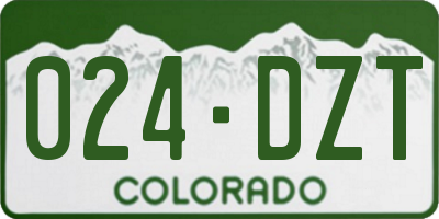 CO license plate 024DZT
