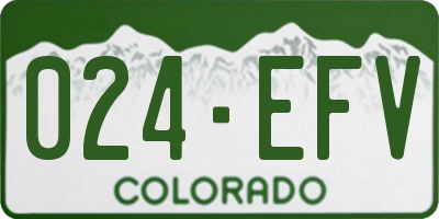 CO license plate 024EFV