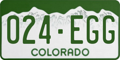 CO license plate 024EGG
