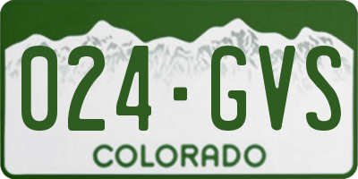 CO license plate 024GVS