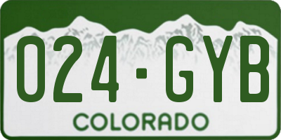 CO license plate 024GYB
