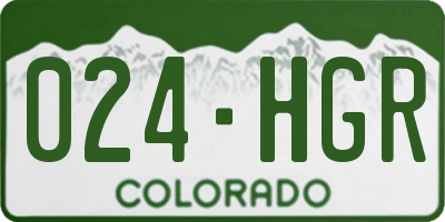 CO license plate 024HGR