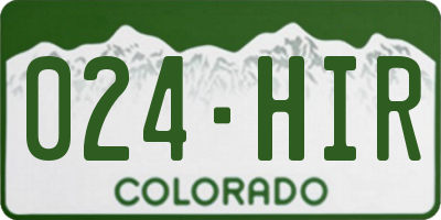 CO license plate 024HIR