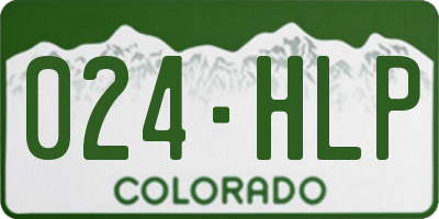 CO license plate 024HLP
