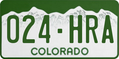 CO license plate 024HRA