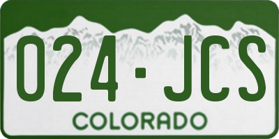 CO license plate 024JCS
