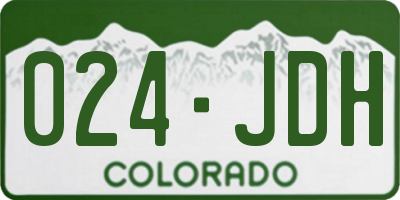 CO license plate 024JDH