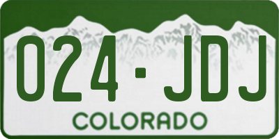 CO license plate 024JDJ