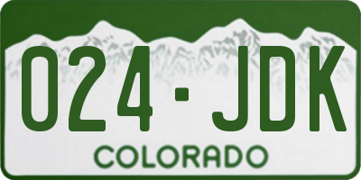 CO license plate 024JDK